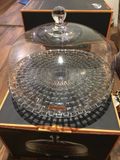 Khay Nachtmann Bossa Nova 99528 - 32cm (có kèm nắp đậy 32cm) đựng đồ ăn tráng miệng, bánh mứt kẹo, hoa quả pha lê Đức