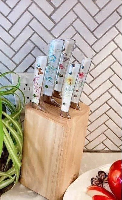 Bộ dao 6 món kèm đốc Lenox Butterfly Meadow