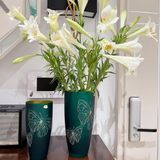 Lọ hoa màu in nổi siêu cao cấp Bohemia Crystalex