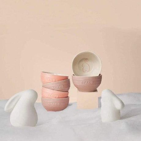 Bộ 6 bát Staub ăn cơm thỏ hồng siêu xinh