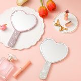 Bộ 2 gương trang điểm cầm tay pha lê hình trái tim lấp lánh