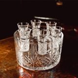Bộ ly Vodka kèm âu ướp đá pha lê Killarney Crystal