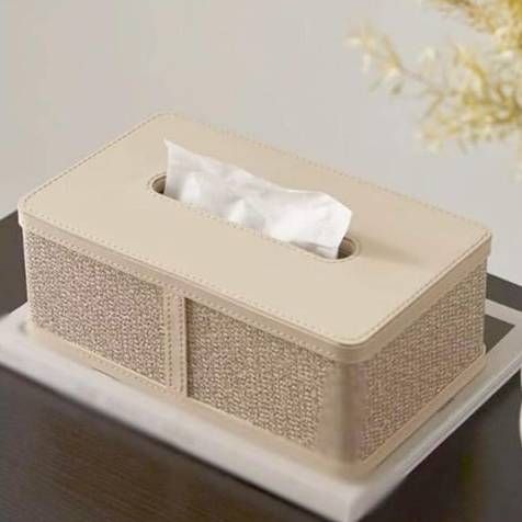 Hộp đựng khăn giấy chữ nhật da cao cấp