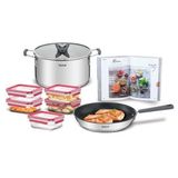 Nồi inox Tefal Optispace nắp kính 24/28cm