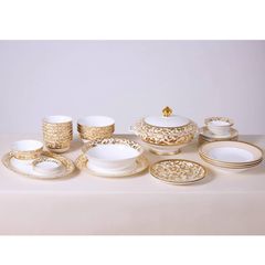 Bộ bát đĩa sứ xương mạ vàng Gold Spedona London