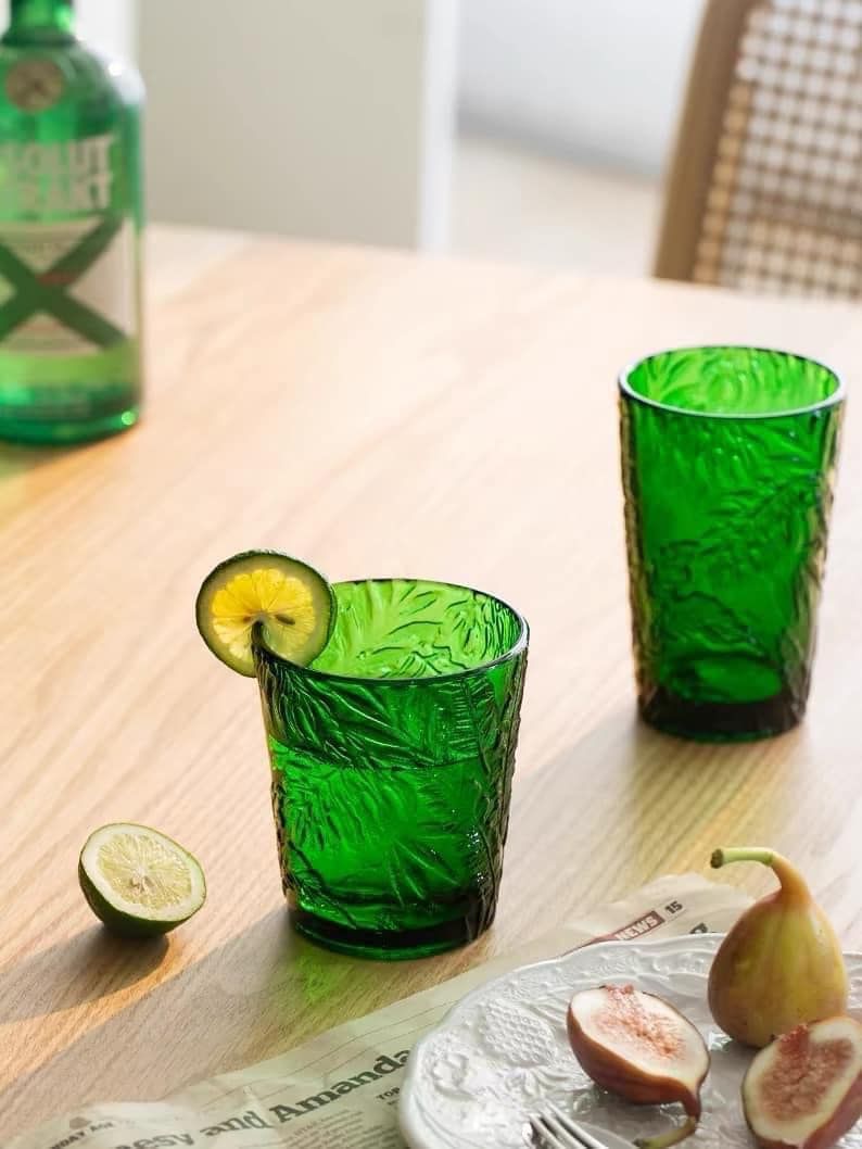 Bộ 6 cốc ly đĩa họa tiết rừng mưa nhiệt đới