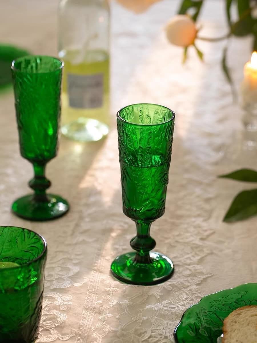 Bộ 6 cốc ly đĩa họa tiết rừng mưa nhiệt đới