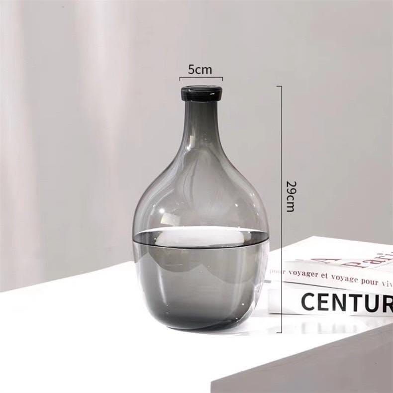 Lọ hoa thuỷ tinh cao cấp 2 màu xanh và khói