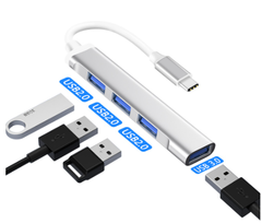 Bộ Chia 1 Type C Ra 4 Cổng USB 3.0 - Bh 01 tháng