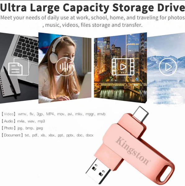 USB Kingston Tốc Độ Cao 2 in 1 64Gb Pink