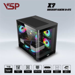 Vỏ case máy tính VSP Aquanaut Pro M-ATX X7-Đen