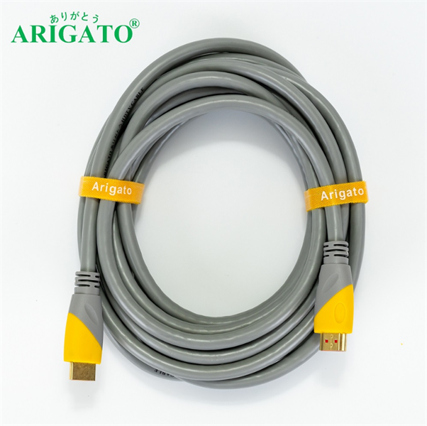 Cable HDMI 5m ARIGATOO Xám 4K (19+1)- Bh 12 tháng
