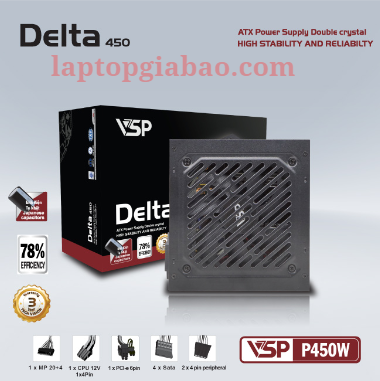 NGUỒN VSP DELTA P450W 450W - BH 12 THÁNG
