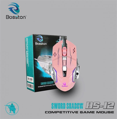Chuột Gaming Bosston BS-12 Hồng - Bh 12 Tháng