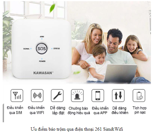 BáoTrộm Qua Điện Thoại KAWASAN 261 Wifi Sim - Bh 12 Tháng