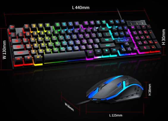 Bộ Phím Chuột T-WOLF TF200 LED - Bh 12 tháng