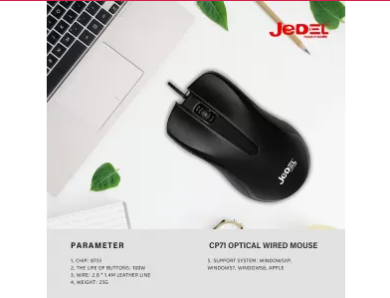 Chuột Có Dây JEDEL CP71 Black - Bh 12 Tháng