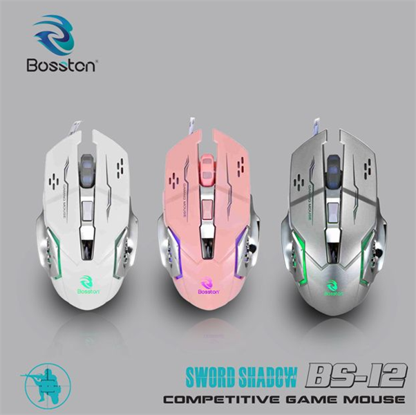 Chuột Gaming Bosston BS-12 Hồng - Bh 12 Tháng