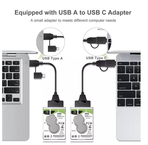 Cáp Chuyển Đổi Type C+Usb 3.0 to Sata - Bh 01 tháng