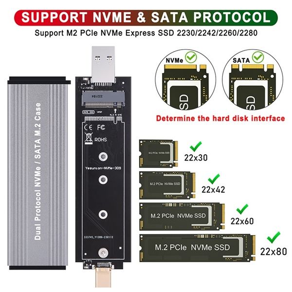 Box Dual M2 Nvme ra USB 3.0 Type C