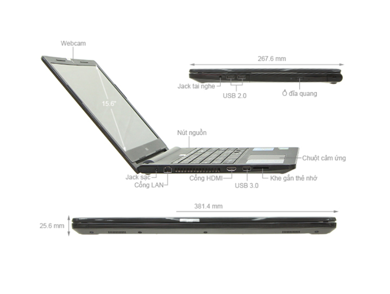 DELL INSPIRON 3558| I5 5200| 8GB| 256GB| 15.6 HD