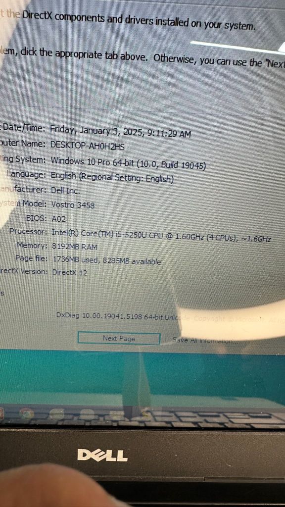DELL VOSTRO 3458| Core i5 5250U| Ram 8GB| SSD 256GB | MÀn 14.0 HD