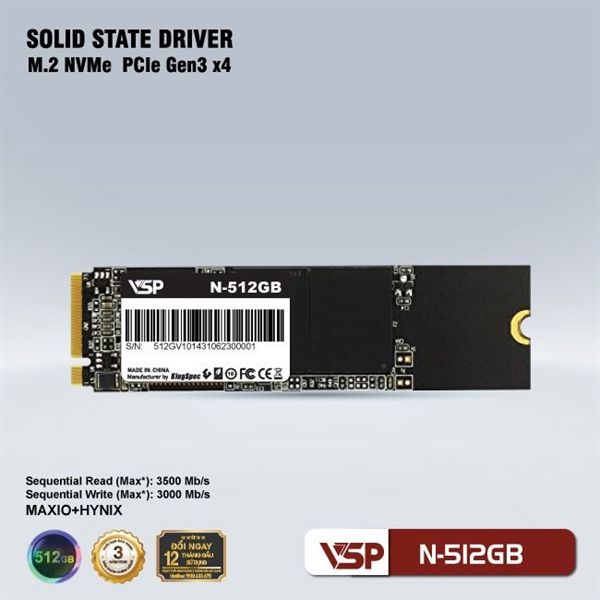 SSD VSP NVME N-512GB - BH 36 THÁNG