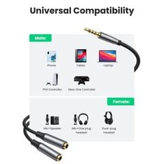 Cáp chia Audio 3.5mm ra mic và loa loại tốt
