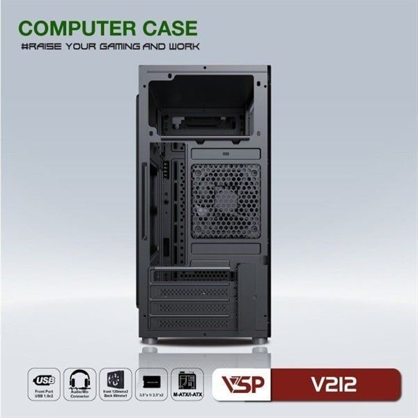 Vỏ Case VSP V212 Đen - Không kèm Fan