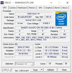 CPU Intel Xeon E5 2686 V4 Tray tm