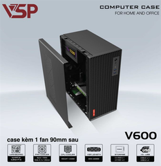 VỎ CASE MÁY TÍNH VSP V600 ĐEN
