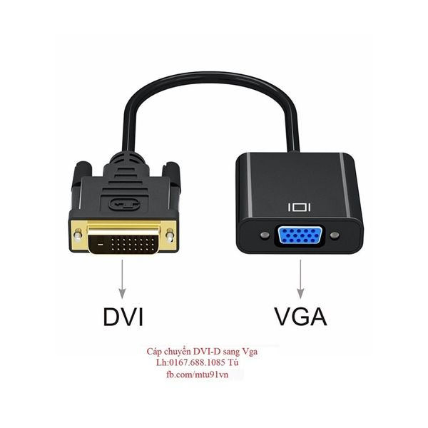 Cáp Chuyển DVI-D 24+1 Đực Sang VGA Cái