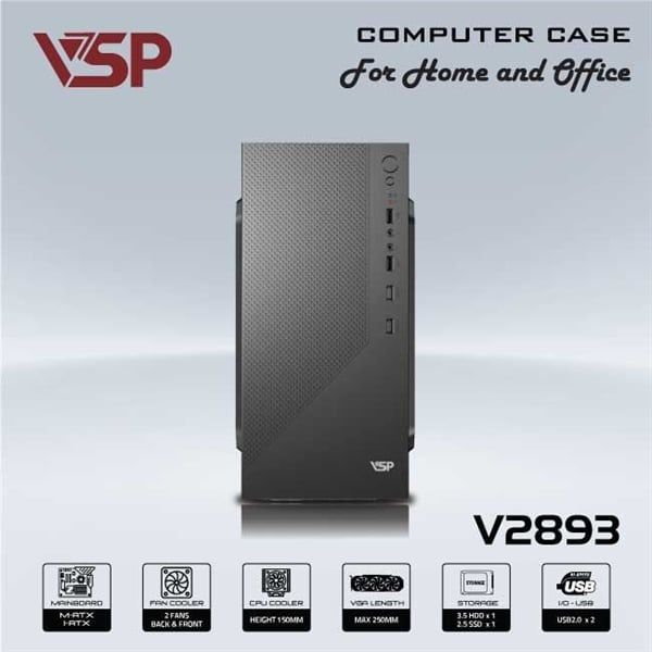 Vỏ Case văn phòng VSP V2893 (Black) - Bh 12 tháng