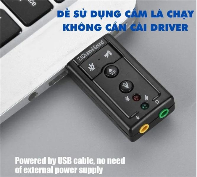 USB ra sound 7.1 3D loại xịn 5,7cm - Bh 03 tháng