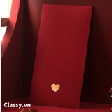  [GIAO HÀNG 7-25 NGÀY]  Classy Phong bì dài màu đỏ chất liệu giấy cao cấp, có thể đựng thư, Bao lì xì Tết 2024, chất liệu dày dặn Q1476 