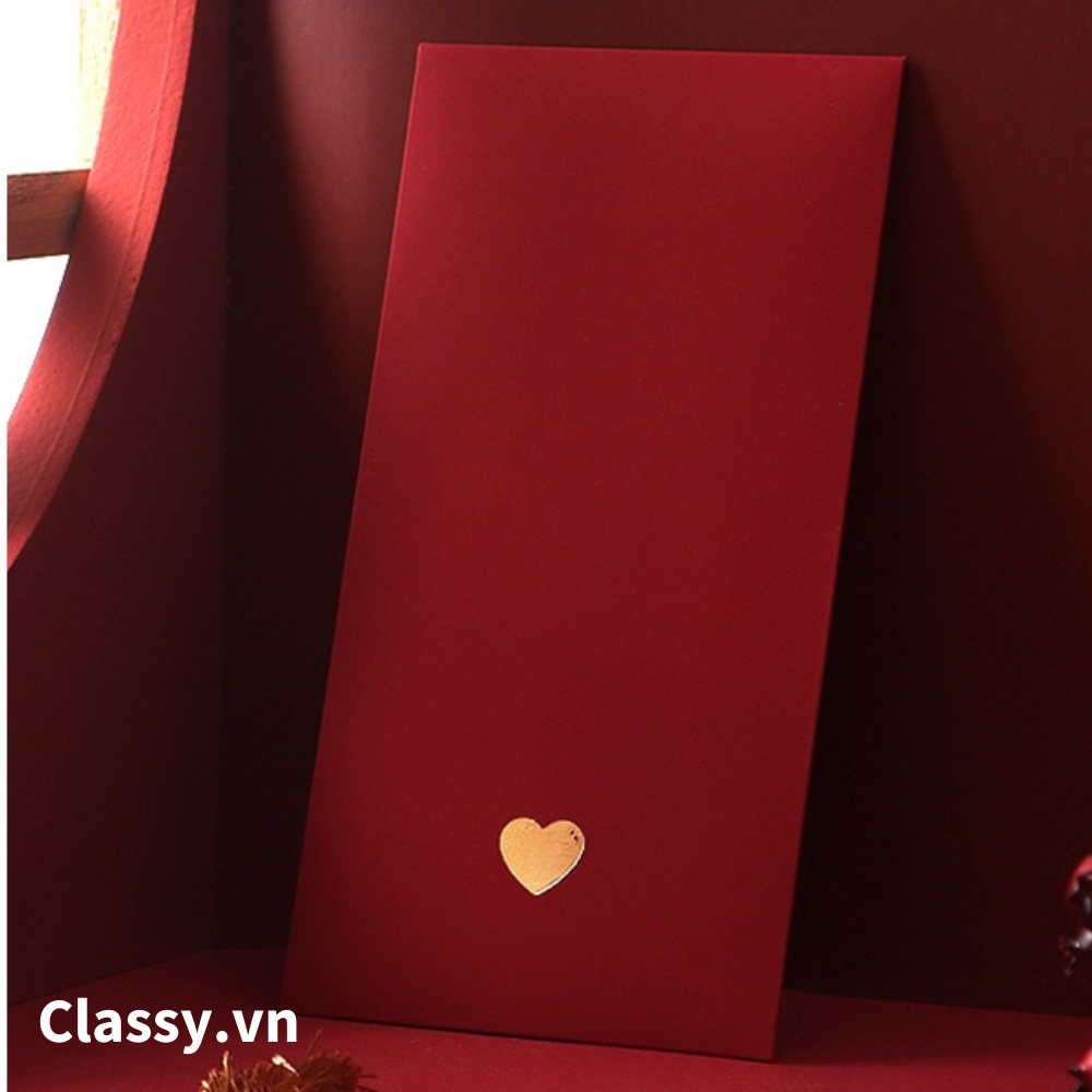  [GIAO HÀNG 7-25 NGÀY]  Classy Phong bì dài màu đỏ chất liệu giấy cao cấp, có thể đựng thư, Bao lì xì Tết 2024, chất liệu dày dặn Q1476 
