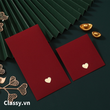  [GIAO HÀNG 7-25 NGÀY]  Classy Phong bì dài màu đỏ chất liệu giấy cao cấp, có thể đựng thư, Bao lì xì Tết 2024, chất liệu dày dặn Q1476 