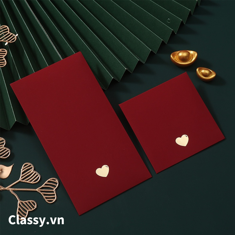  [GIAO HÀNG 7-25 NGÀY]  Classy Phong bì dài màu đỏ chất liệu giấy cao cấp, có thể đựng thư, Bao lì xì Tết 2024, chất liệu dày dặn Q1476 