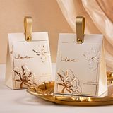  [GIAO HÀNG 7-25 NGÀY]  COMBO 100 TÚI Hộp giấy đựng quà tặng họa tiết  Hoa Hồng Vàng Pháp Retro vintage có gắn quai da Q1891 