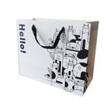  Combo 10 Túi giấy chất liệu dày dặn, quà tặng, đi shopping tiện lợi họa tiết mèo dễ thương , quai ruy băng Q1894 