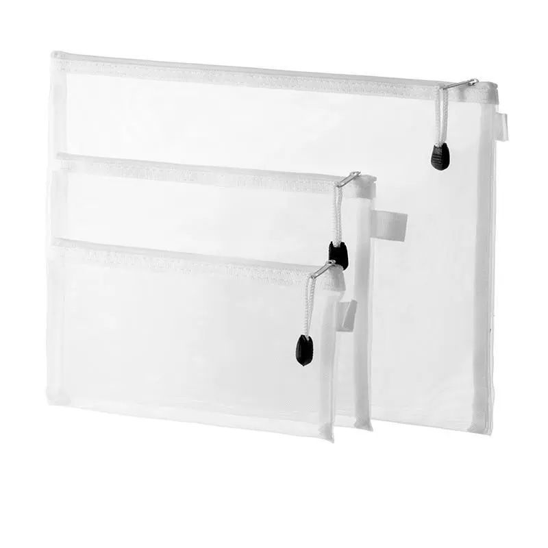  Túi lưới tiện ích trong suốt có khoá zip, đựng tài liệu, văn phòng phẩm, mỹ phẩm, du lịch; in hình dễ thương [PK478] 
