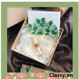  [GIAO HÀNG 7-25 NGÀY] Thiệp Cổ điển Vintage in hình lá cây, giấy art sang trọng kèm phong bì giấy trắng và nhãn dán sticker Q627 