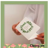  [GIAO HÀNG 7-25 NGÀY] Thiệp Cổ điển Vintage in hình lá cây, giấy art sang trọng kèm phong bì giấy trắng và nhãn dán sticker Q627 