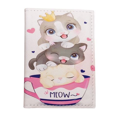  Vỏ bọc Passport Chống Thấm Nước - Mẫu Cats Da tổng hợp PVC  T1884 