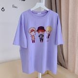  Áo thun tay lỡ form rộng Unisex (Freesize) In hình Chibi BTS, Áo thun thiết kế chất liệu thun co giãn 4 chiều A119 