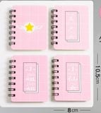  [GIAO HÀNG 7-25 NGÀY] Sổ tay mini lò xo chủ đề báo hồng, kích thước 10.5 X 8.5 CM PK634 