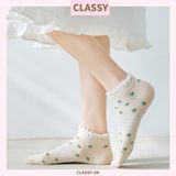  Classy Tất cổ ngắn, vớ cổ ngắn dệt kim nhiều họa tiết xinh xắn Hàn Quốc G1433 