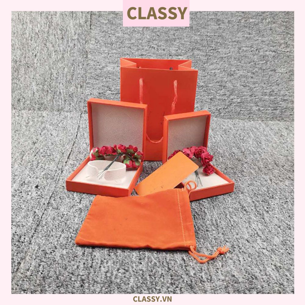  Classy Hộp trang sức Hermes full set đầy đủ hộp, túi giấy, túi vải, phụ kiện Q350 