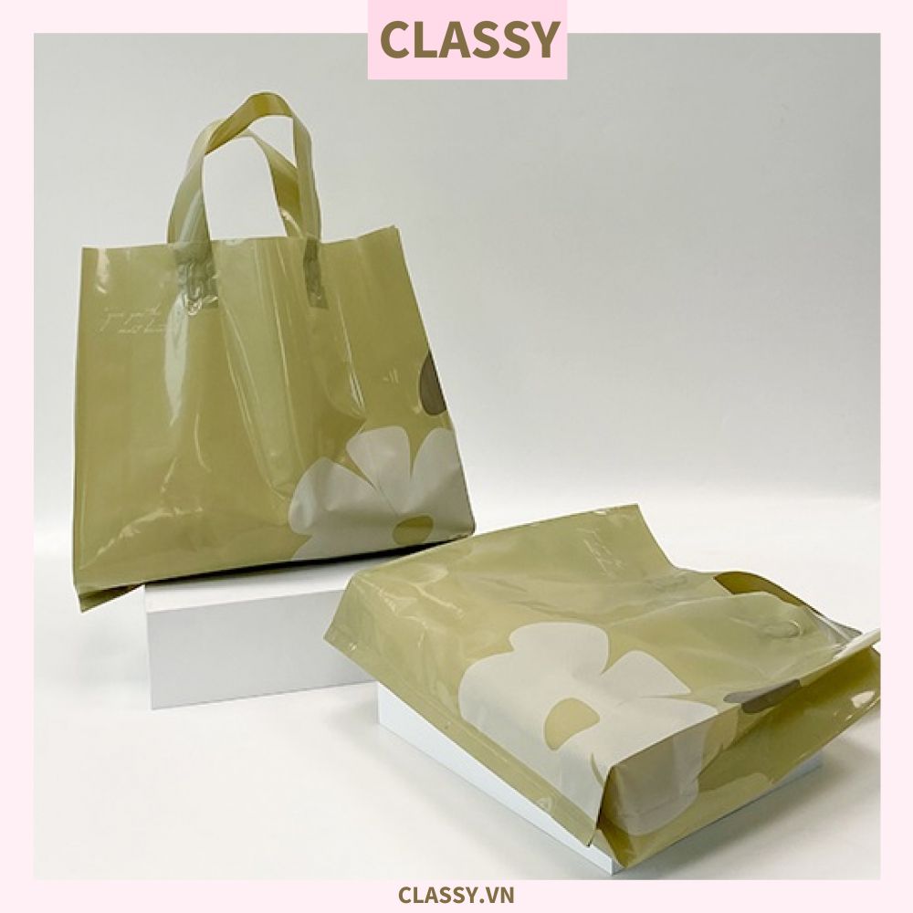  Classy Túi quai xách nhựa hoa trà chất lượng, đi shopping, làm quà tặng T1482 