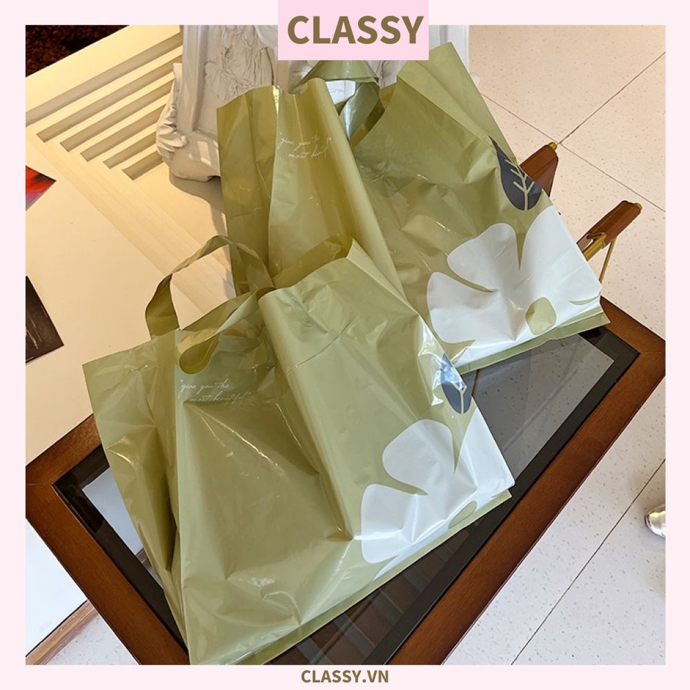  Classy Túi quai xách nhựa hoa trà chất lượng, đi shopping, làm quà tặng T1482 